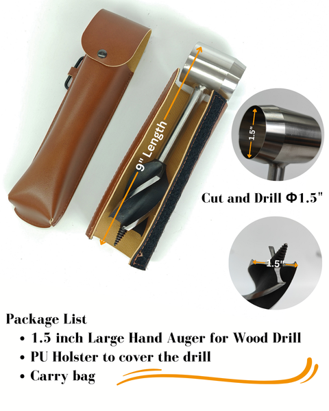 diy bushcraft gear Survival Tools, 1.5 inch Bushcraft Hand Auger with Scotch Eye for Larg – MinliGUY
