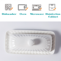 Butter Dish with Lid for Countertop, White Ceramic Butter Dishes with Covers, European Porcelain Butter Container, Butter Holder for 1 Western or Eastern Butter Stick