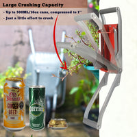 Heavy Duty Aluminum Can Crusher for Recycling, Compressing up to 16oz Soda, Beer, Sparkling Water Cans & 12oz Plastic Water Bottle. Wall Mounted Can Smasher- Color: Bright Red+Silver(Contrast)