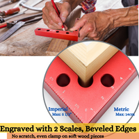 90 Degree Positioning Squares,  5.5" x 5.5" Aluminum Positioning Square Kit w/ 2 Clamping Squares Plus 4 Clamps, Right Angle Clamps for Carpenter &  DIY Woodworking Projects
