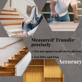 Stair Tread Template Tool, Metal Stair Tread Jig for Measuring & Cutting Angled Hardwood, Oak, Wooden Plank/Board, Stair Tread Gauge Engineered for Treads & Risers Remodeling/Constructing-1 Pair